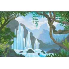 Fototapeta Wodospad w Dżungli 180 x 270