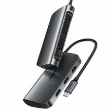 Adapter UGREEN 6w1 USB-C do HDMI 4K, 3x USB 3.0, Typ-C, RJ45