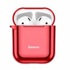 Silikonowe etui case na słuchawki Airpods 1/2 Baseus czerwone