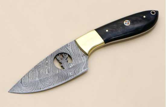 Unique Stag design Bull Horn Hunting Knife Damascus Kitchenware