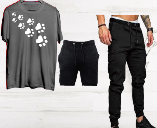SUMMER COLLECTION printed (t-shirt+shorts+trouser) 3pcs suit for men soft trendy