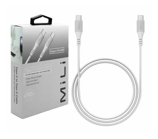 Kabel przewód USB-C - USB C Power Delivery PD 60W 1 m (biały)