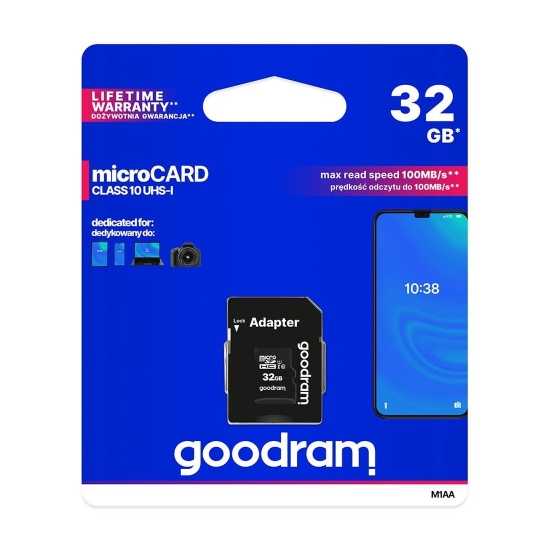 PENDRIVE Karta pamięci Goodram Microcard 32 GB micro SD HC UHS-I class 10,...