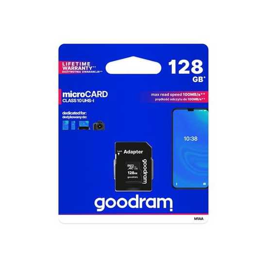 Karta pamięci Goodram 128GB CLASS 10 UHS I 100MB/s z adapterem SD