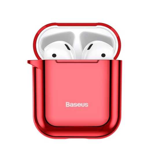 Silikonowe etui case na słuchawki Airpods 1/2 Baseus czerwone
