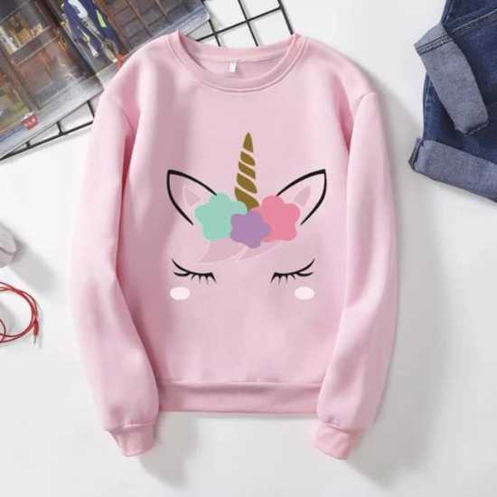 Sweat shirt with ice-cream cone cat print export quality