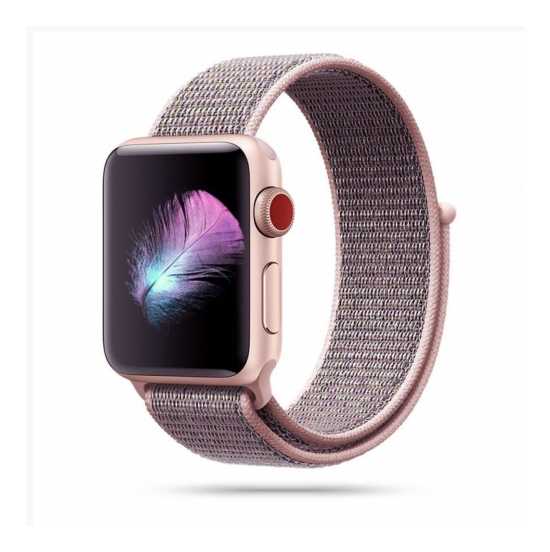 Pasek Apple Watch 42/44 mm nylonowy (różowo-złoty)