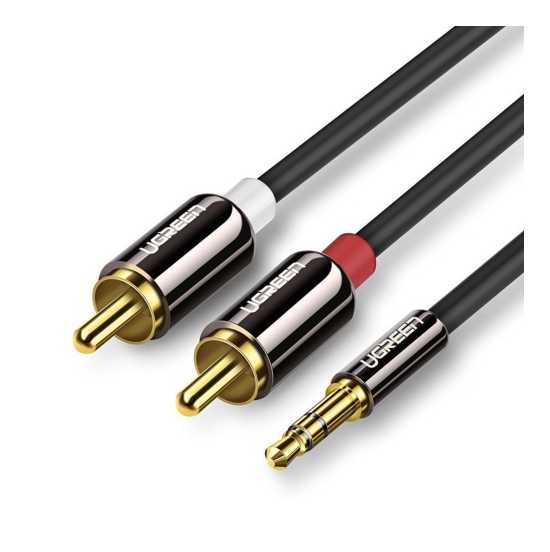 Kabel przewód audio 3,5 mm mini jack - 2RCA 3m (czarny)
