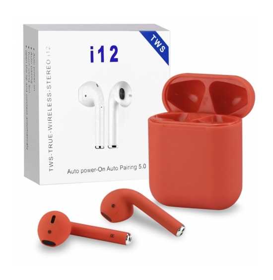 Słuchawki bezprzewodowe i12 TWS 2020 bluetooth (czerwone)