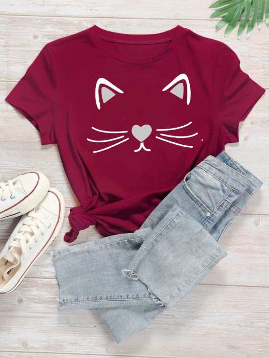 SUMMER COLLECTION cat printed shirt for women soft trendy comfortable